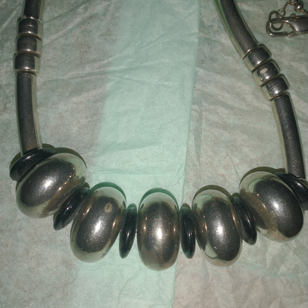 Large silver necklace  Indian style
